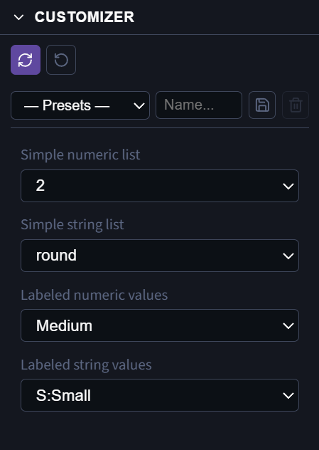 Combo box / Dropdown menu